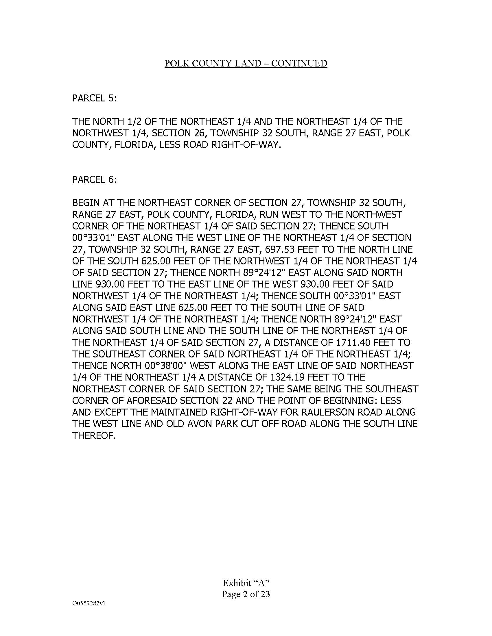 Page 2 of Exhibit A Legal Description of Collateral