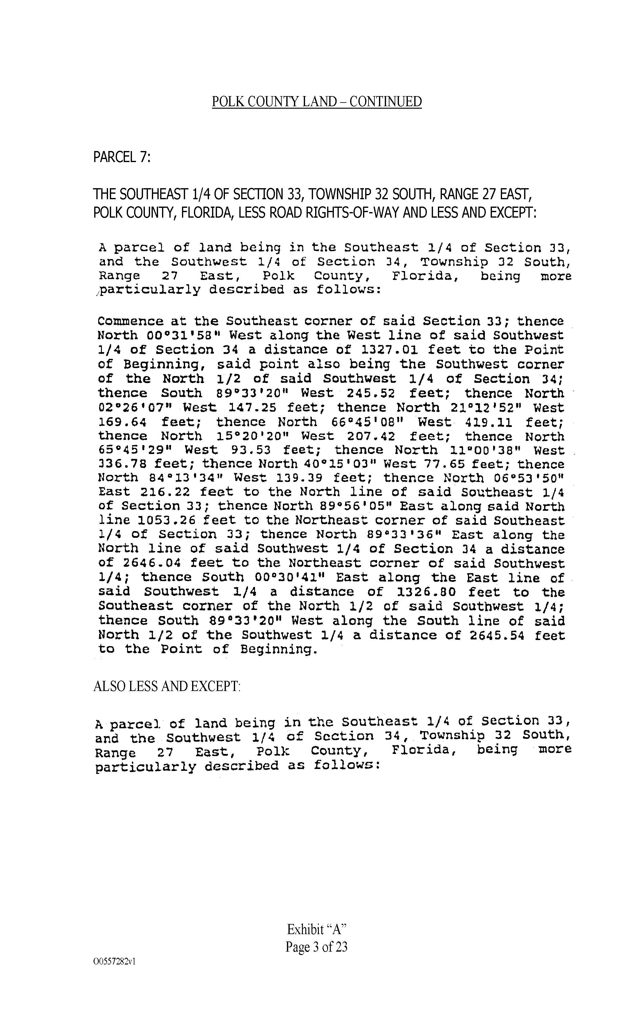 Page 3 of Exhibit A Legal Description of Collateral