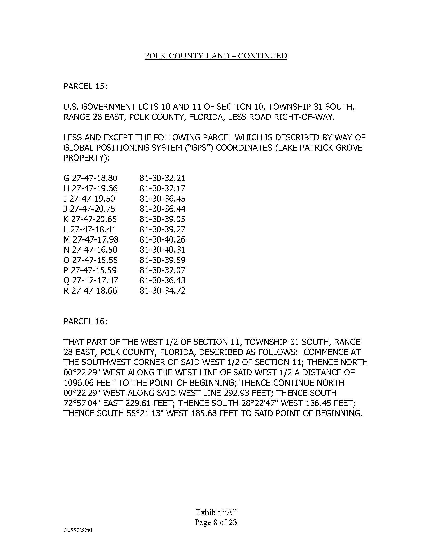 Page 8 of Exhibit A Legal Description of Collateral