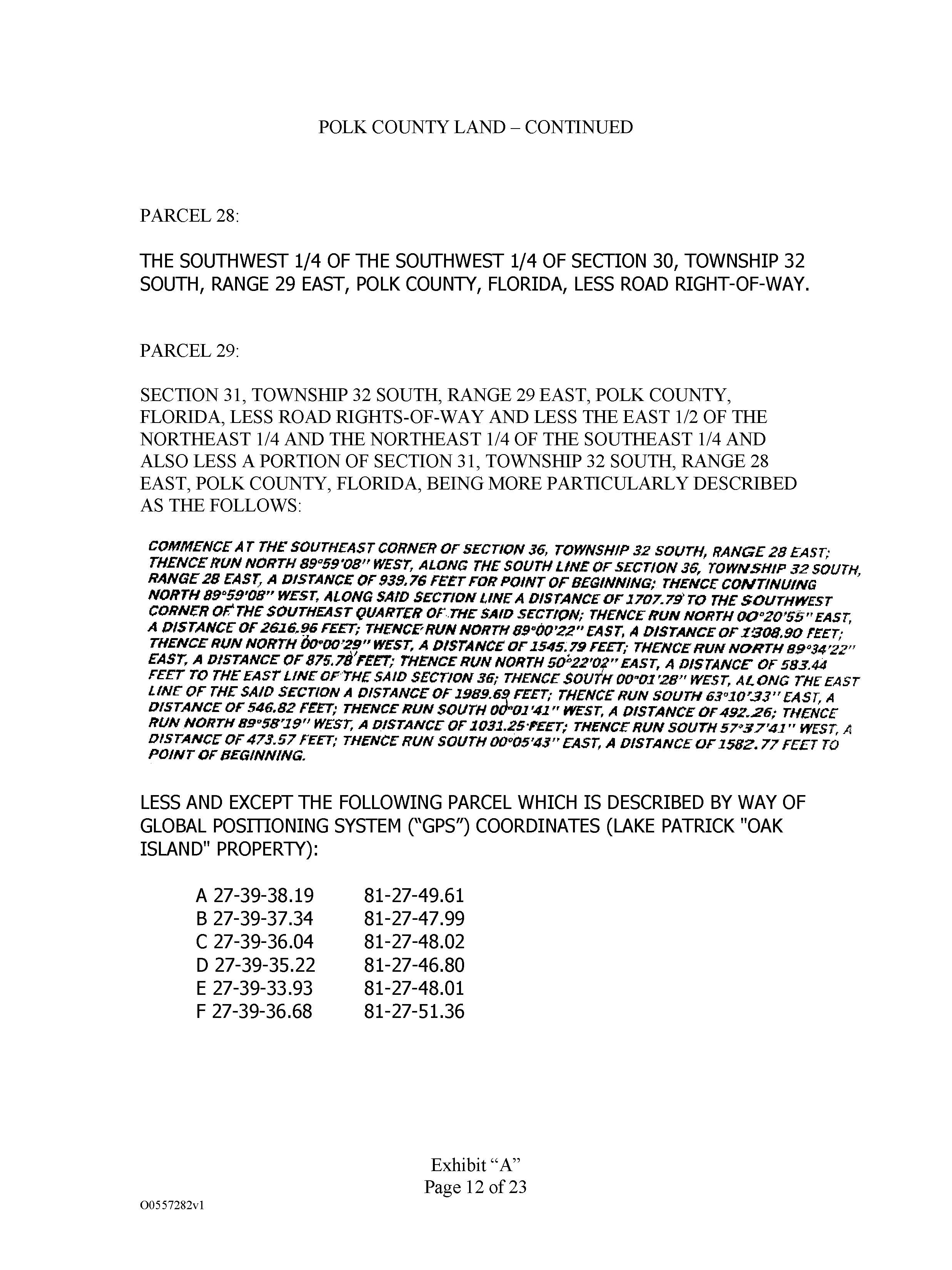 Page 12 of Exhibit A Legal Description of Collateral