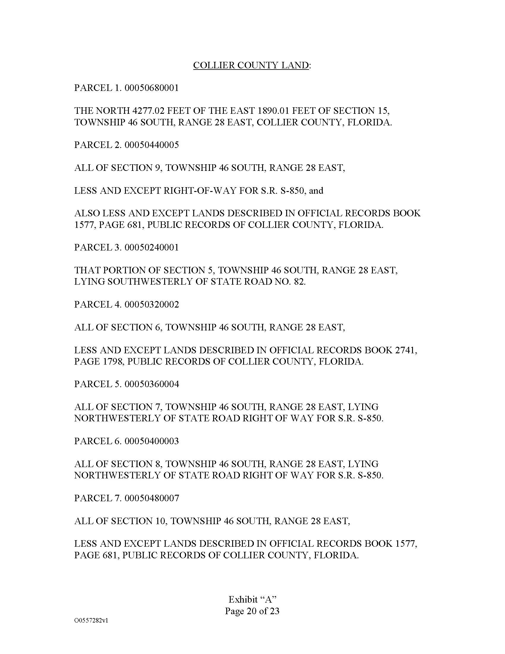 Page 20 of Exhibit A Legal Description of Collateral